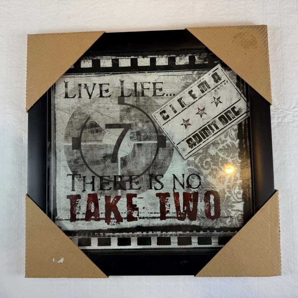 THEATER GAME ROOM PICTURE VERSE INSPIRATIONAL POEM PRINT 12X12 “Live life…” New